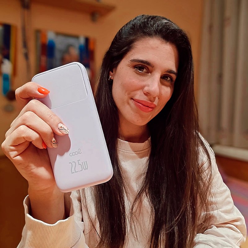 Batería Externa Universal Power Bank 10.000 mAh Carga Rápida 22.5W COOL Pocket Violeta
