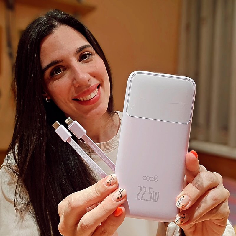 Batería Externa Universal Power Bank 10.000 mAh Carga Rápida 22.5W COOL Pocket Violeta