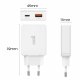 Cargador Red Universal Ultra Fast PD Tipo-C + USB COOL (65W + Cable Tipo-C) GaN Blanco