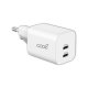 Caricabatterie rapido universale (PD) COOL doppio 2 x Tipo C (35 W) bianco