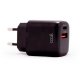 Carregador de rede rápido universal (PD) duplo tipo C / USB COOL (20 W) preto