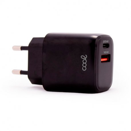 Universal Fast Charger (PD) Network Charger Dual Type-C / USB COOL (20W) Black
