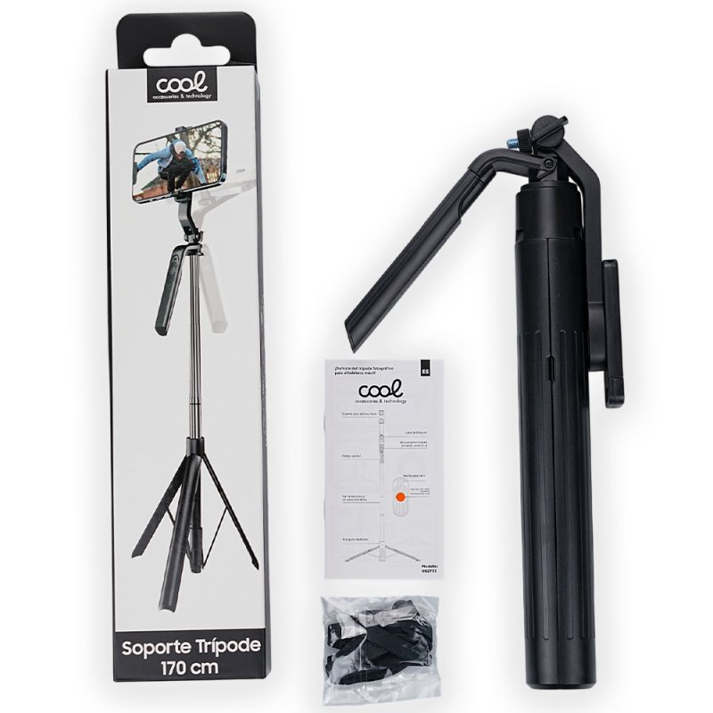 Suporte Tripé Extensível Universal COOL de 170 cm + Comando Disparador