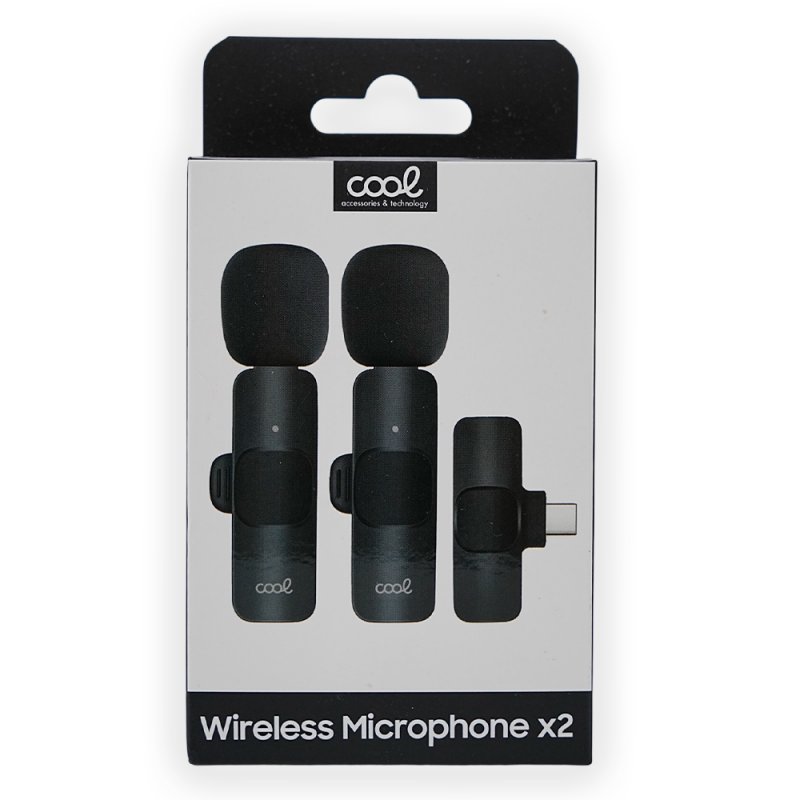 Micrófono Inalámbrico COOL (Pack 2 uds + Adapt. TIPO-C) Universal