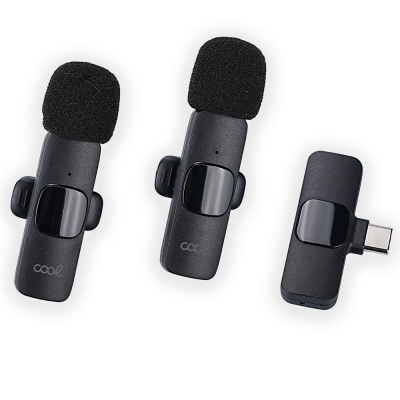 Micrófono Inalámbrico COOL (Pack 2 uds + Adapt. TIPO-C) Universal