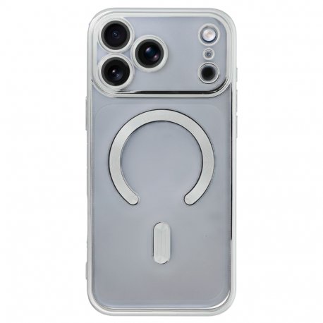 Carcasa COOL para iPhone 17 Pro Max / 18 Pro Max Magnética Borde Plata