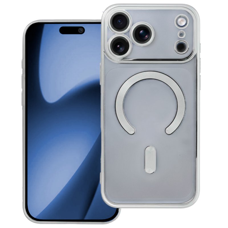 Carcasa COOL para iPhone 17 Pro Max / 18 Pro Max Magnética Borde Plata