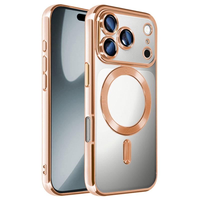 Carcasa COOL para iPhone 17 Pro / 18 Pro Magnética Borde Dorado