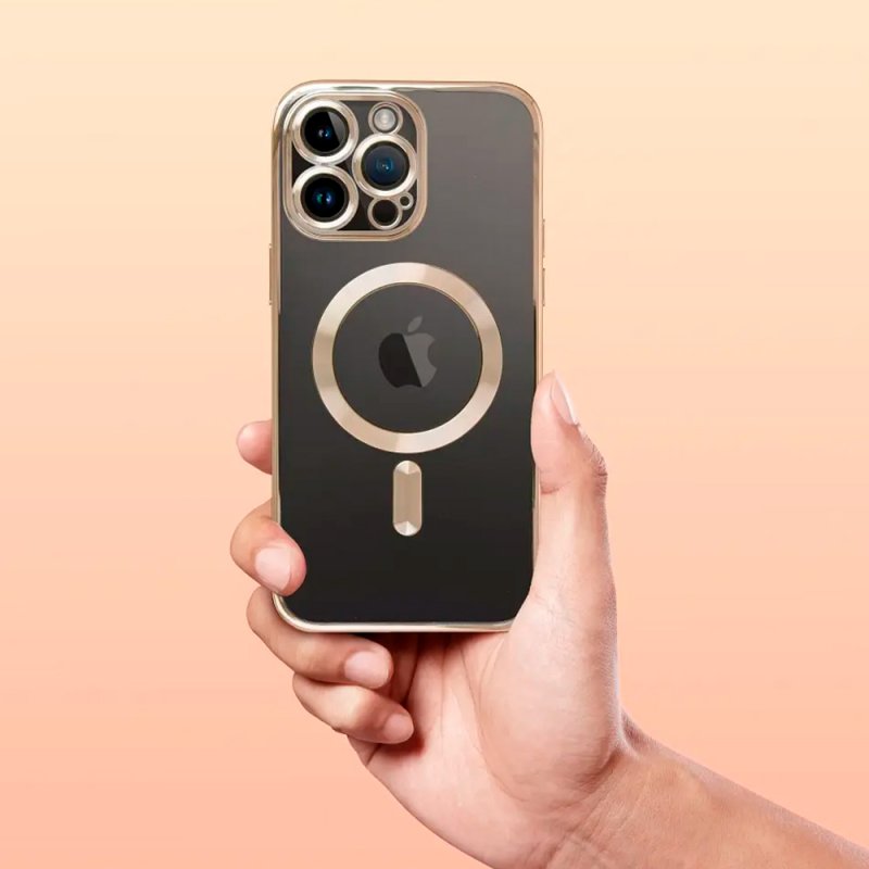 Carcasa COOL para iPhone 17 Pro / 18 Pro Magnética Borde Dorado