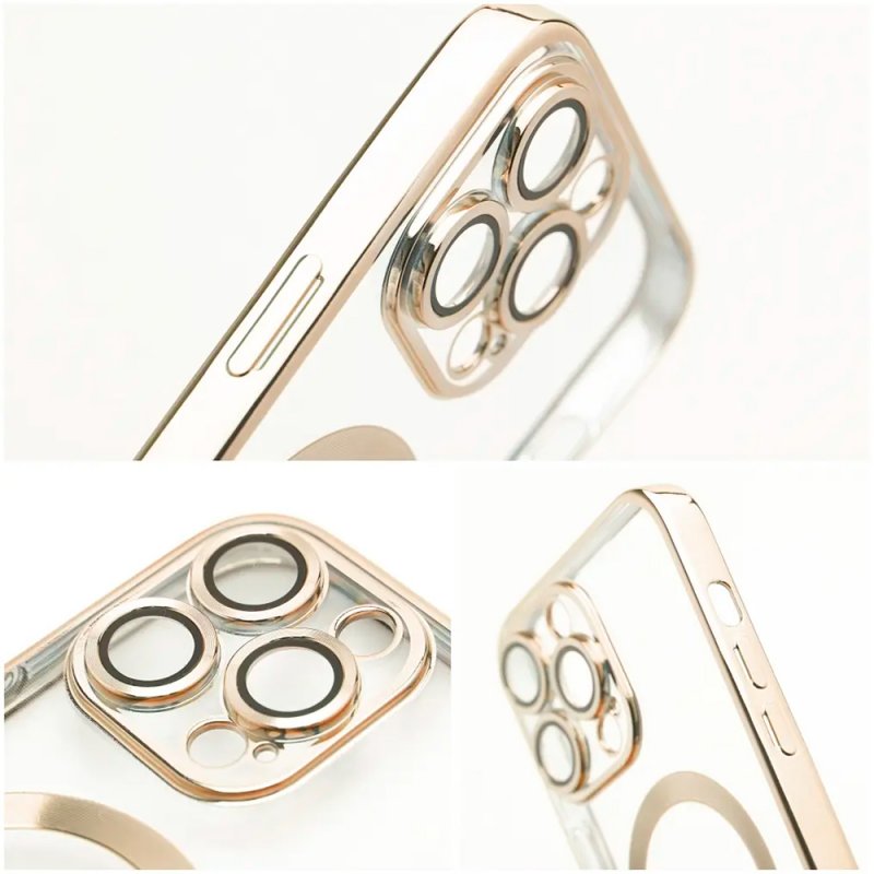 Carcasa COOL para iPhone 17 Pro / 18 Pro Magnética Borde Dorado