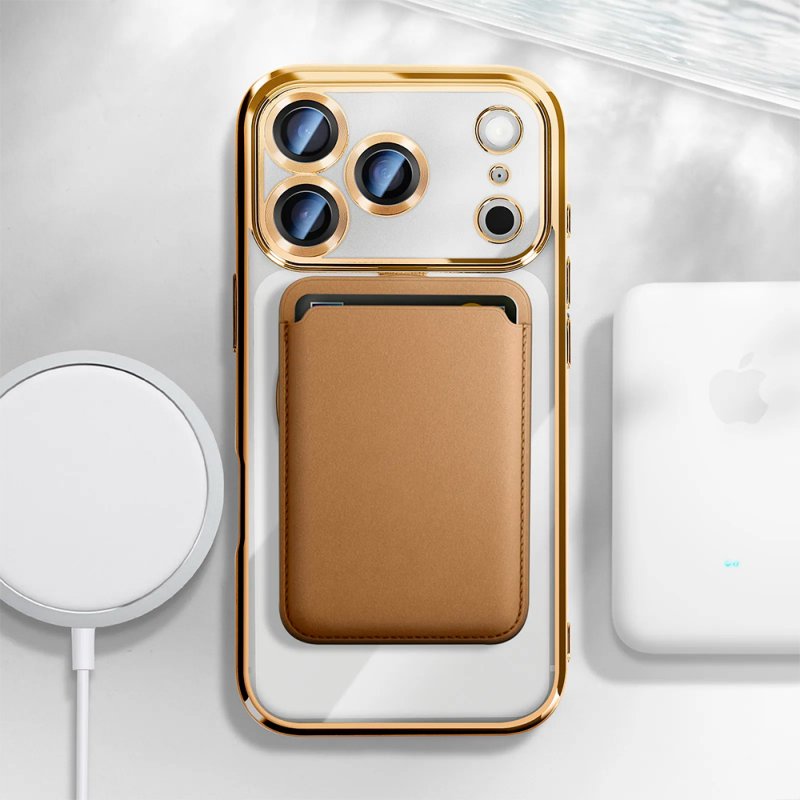 Capa COOL para iPhone 17 Pro Max / 18 Pro Max Magnética Borde Dourado