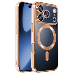Carcasa COOL para iPhone 17 Pro / 18 Pro Magnética Borde Dorado