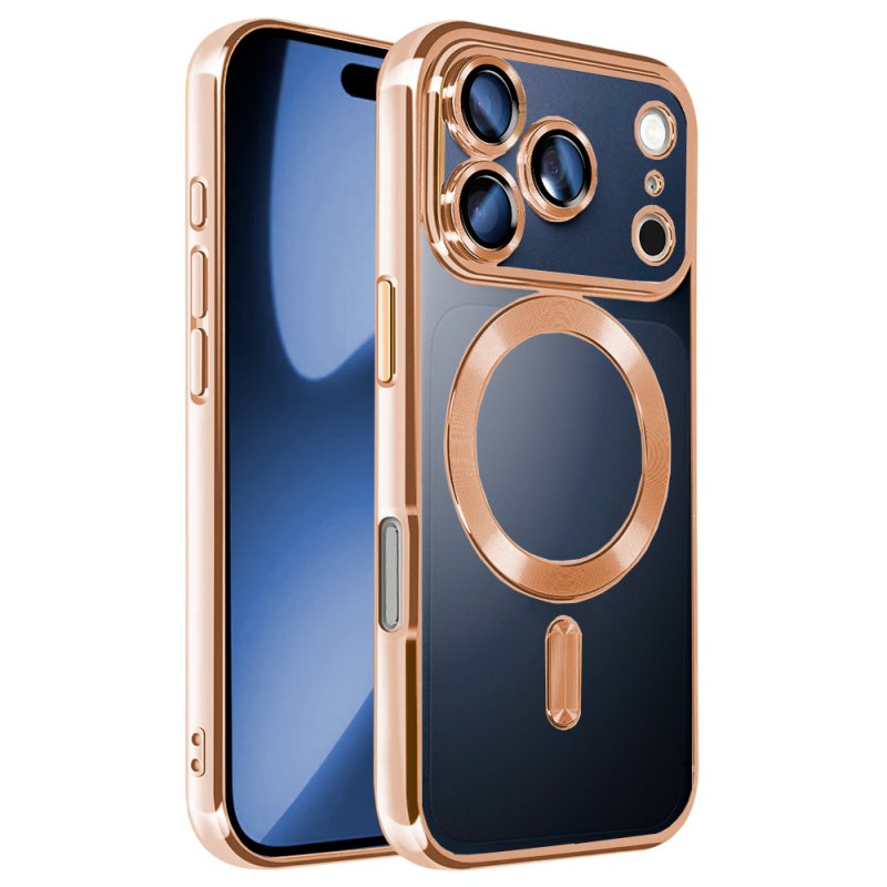 Carcasa COOL para iPhone 17 Pro Max / 18 Pro Max Magnética Borde Dorado