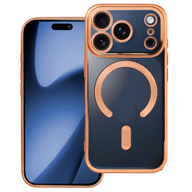 Carcasa COOL para iPhone 17 Pro Max / 18 Pro Max Magnética Borde Dorado