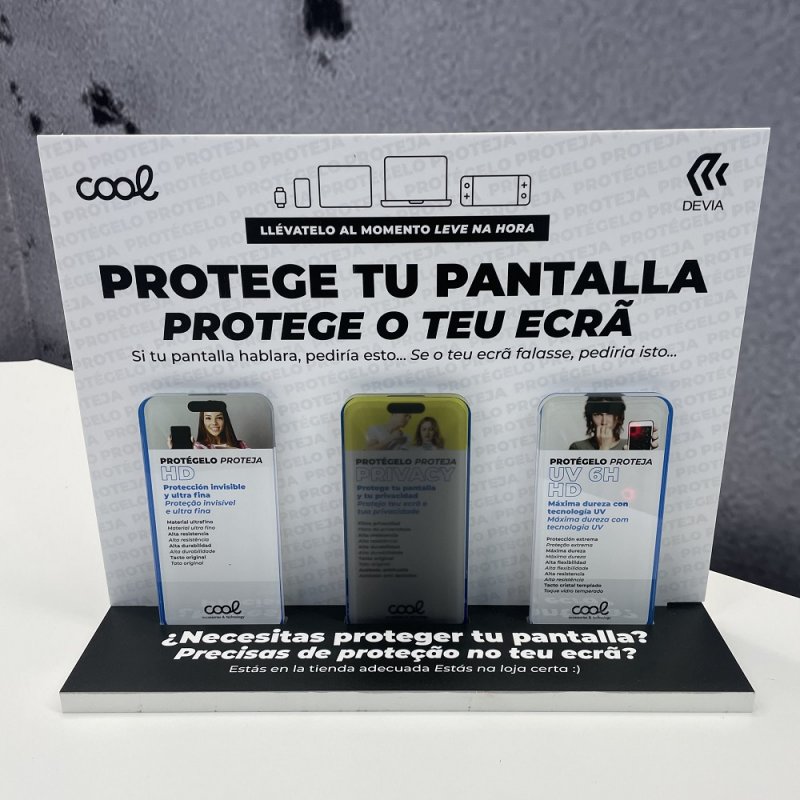 Expositor COOL Protectores de Pantalla + 3 Maquetas